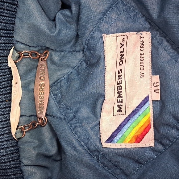 Vintage Members Only by Europe Craft teal full zip Size 46 thick bomber jacket - Picture 8 of 8